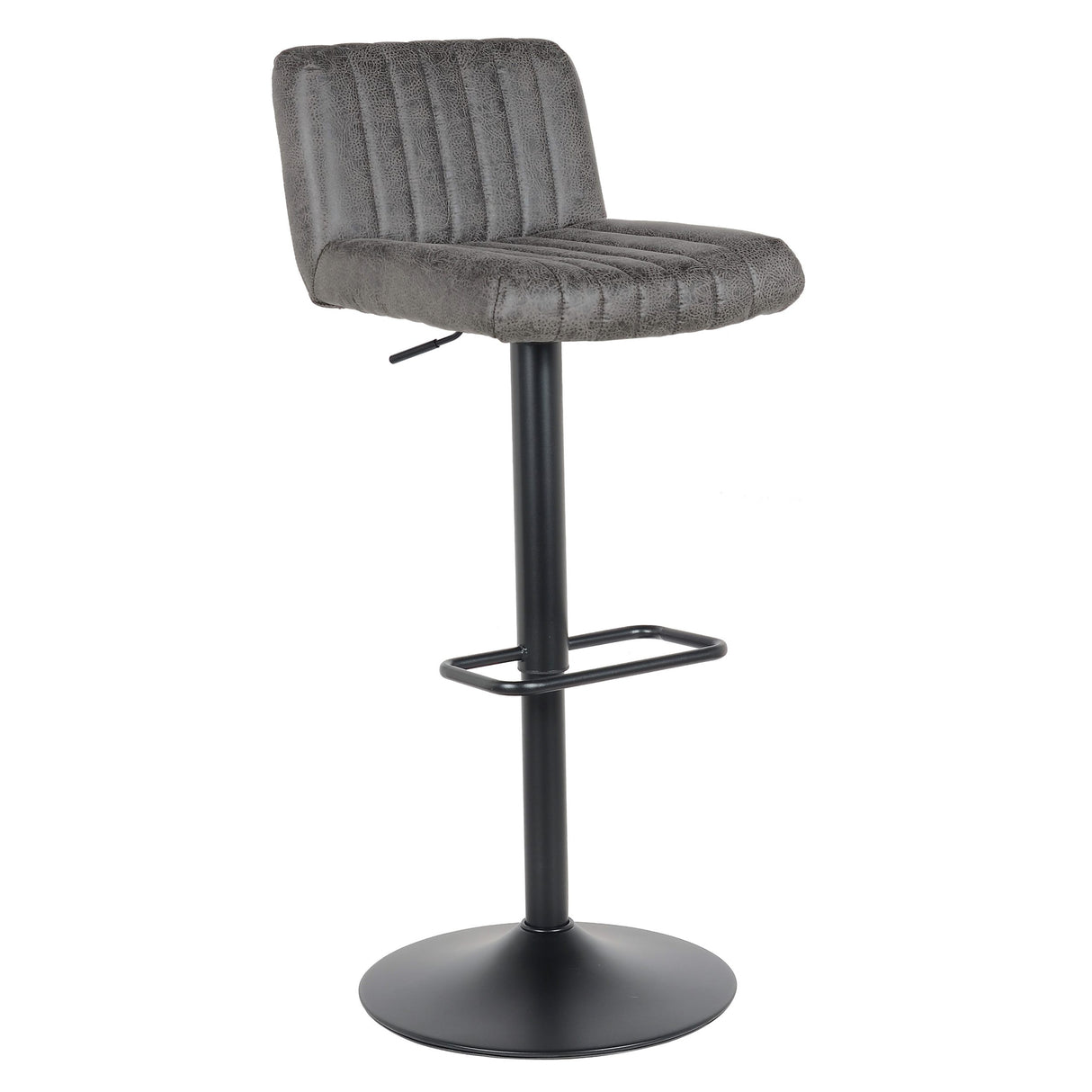 Lot de 2 tabourets de bar neufs 2023 - Modèle Porto cuir anthracite