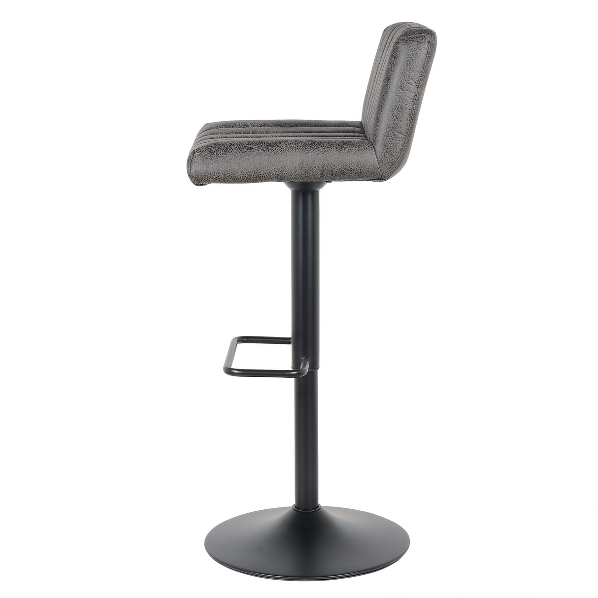 Lot de 2 tabourets de bar neufs 2023 - Modèle Porto cuir anthracite