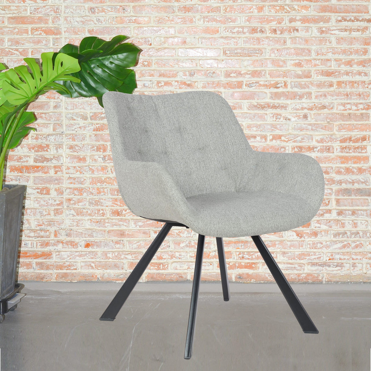 Fauteuil de salon chaise nouveauté 2021 - tissu modèle Jake - gris