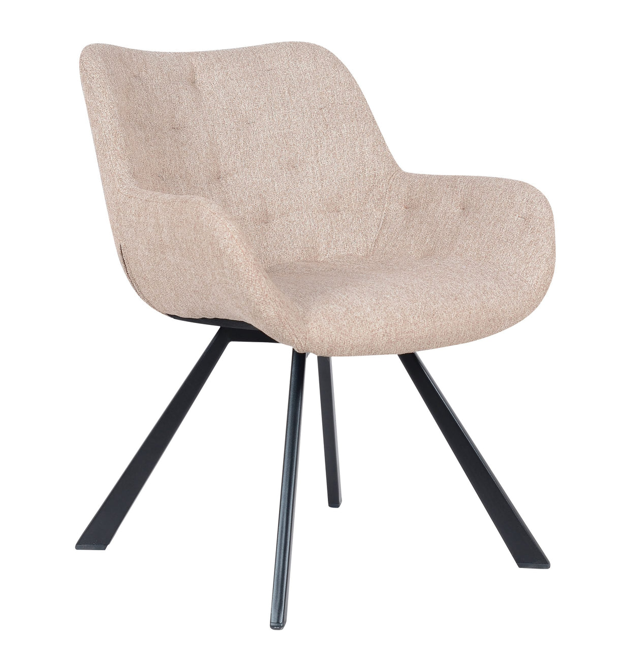 Fauteuil de salon modèle Jake en tissu - Beige