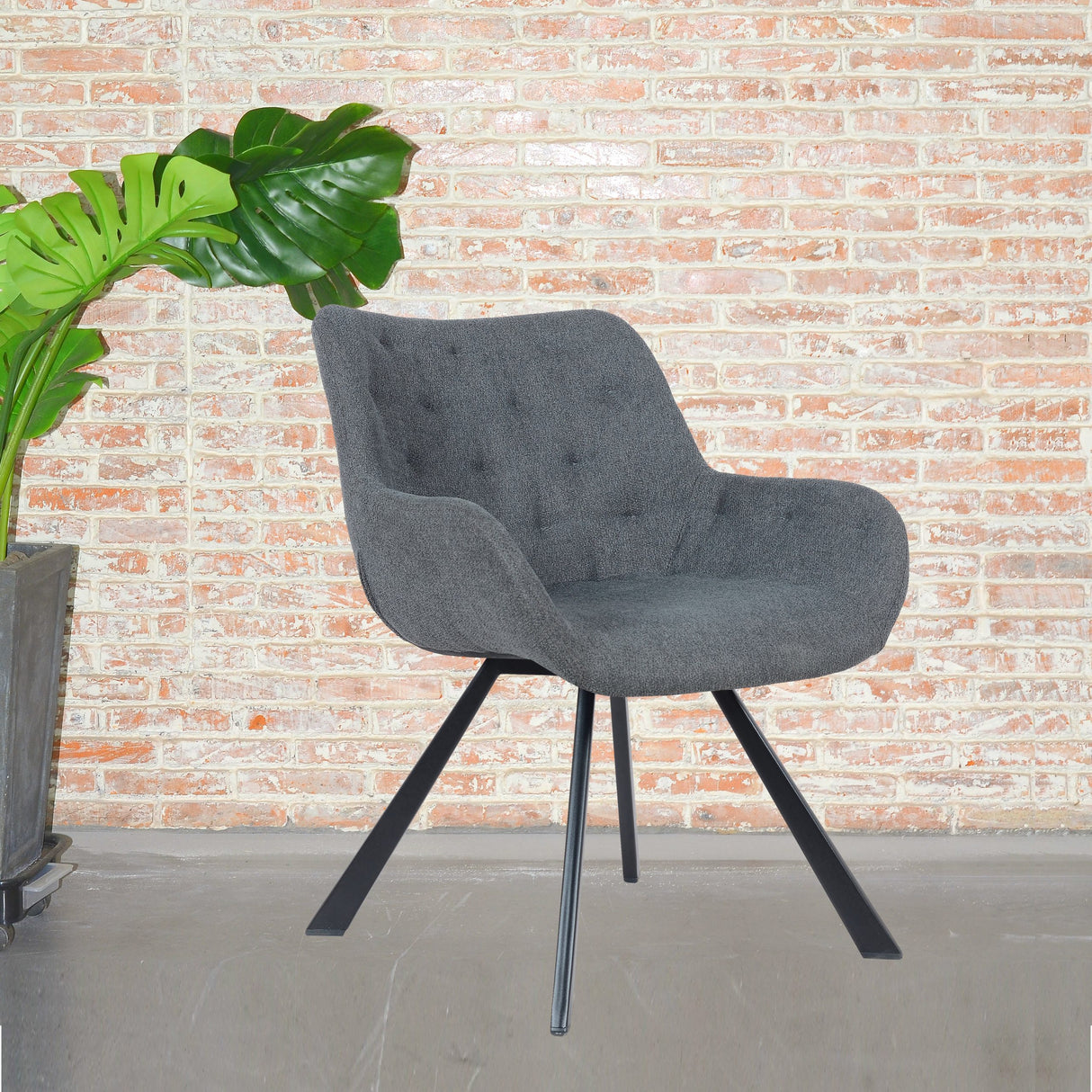 Fauteuil en tissu modèle salon Jake - Noir