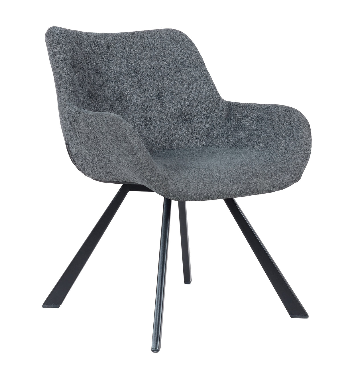 Fauteuil en tissu modèle salon Jake - Noir