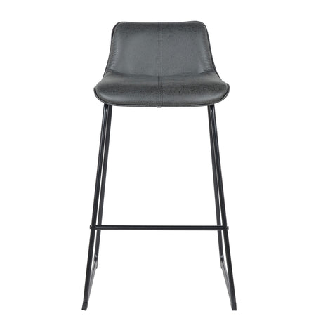 Tabouret de bar Florence 2023 en cuir noir (2 pièces)