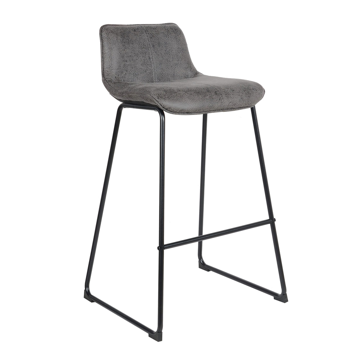 Tabouret de bar Florence 2023 en cuir gris foncé (2 pièces)