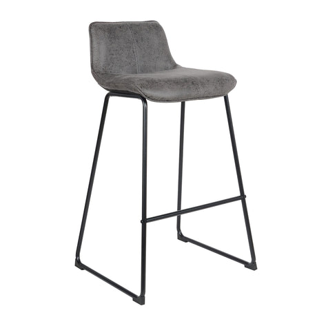 Tabouret de bar Florence 2023 en cuir gris foncé (2 pièces)