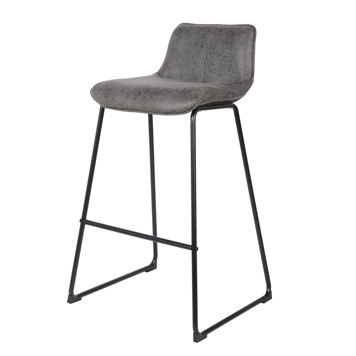 Tabouret de bar Florence 2023 en cuir gris foncé (2 pièces)