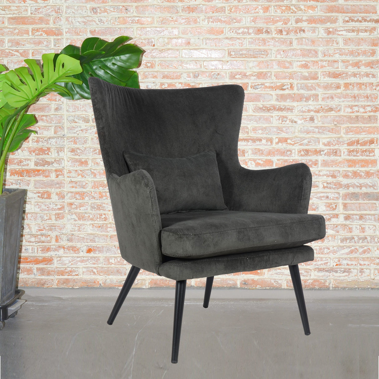 Chaise Alora Charlie – Gris foncé – Tissu côtelé