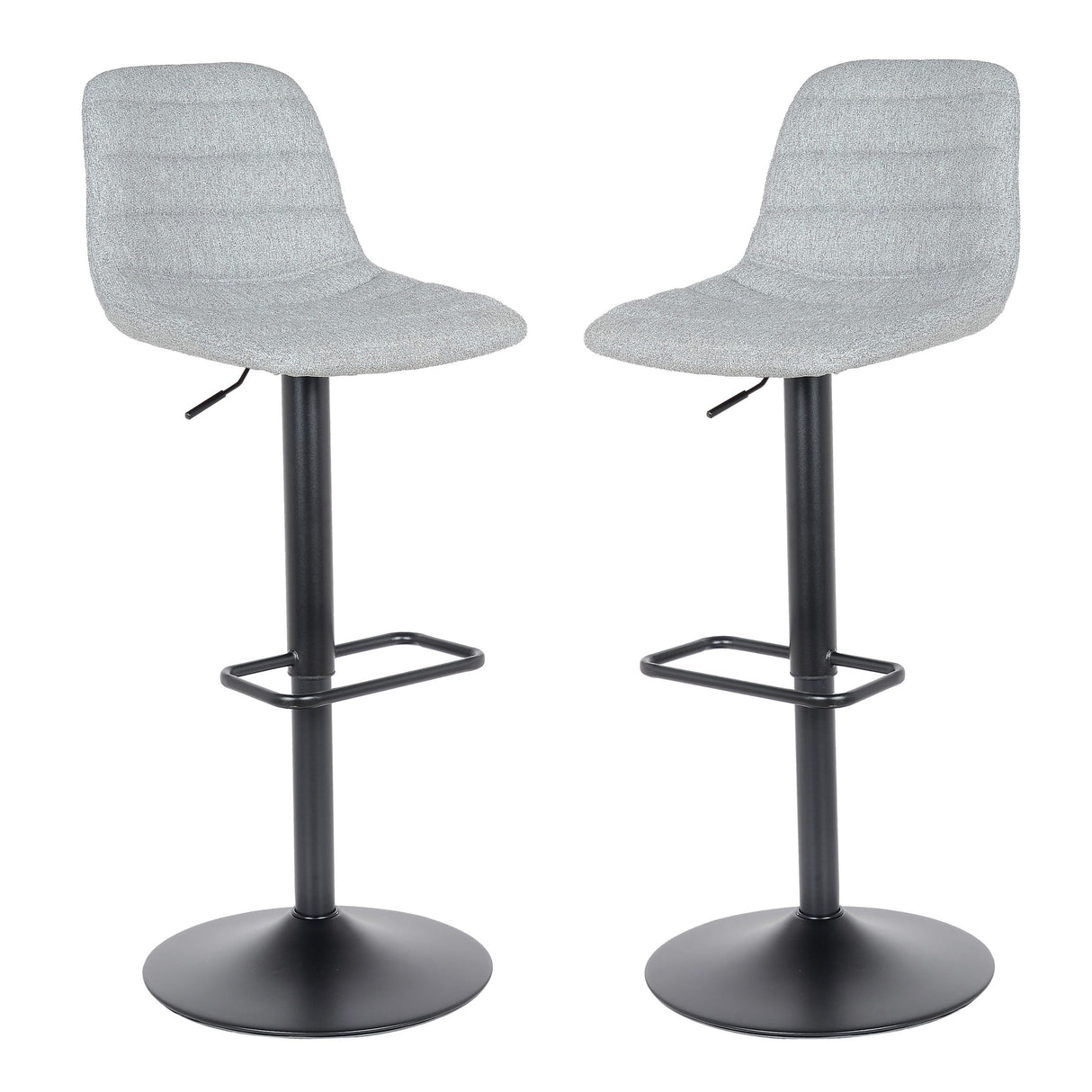 Lot de 2 tabourets de bar, modèle Helsinki 2023, gris, tissu
