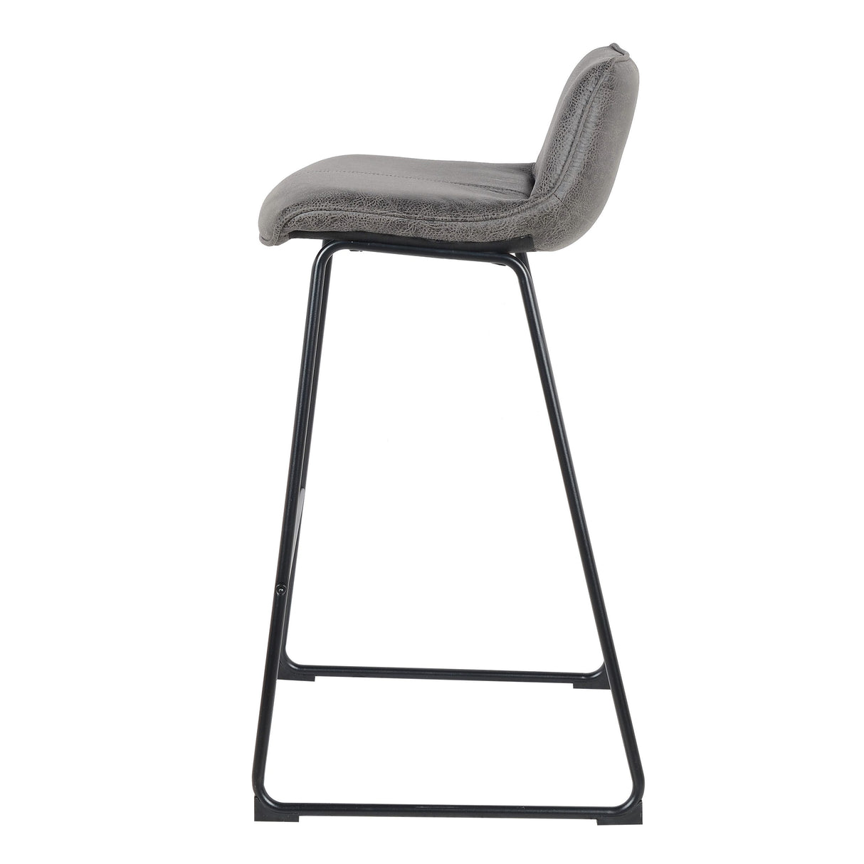 Tabouret de bar Florence 2023 en cuir gris foncé (2 pièces)