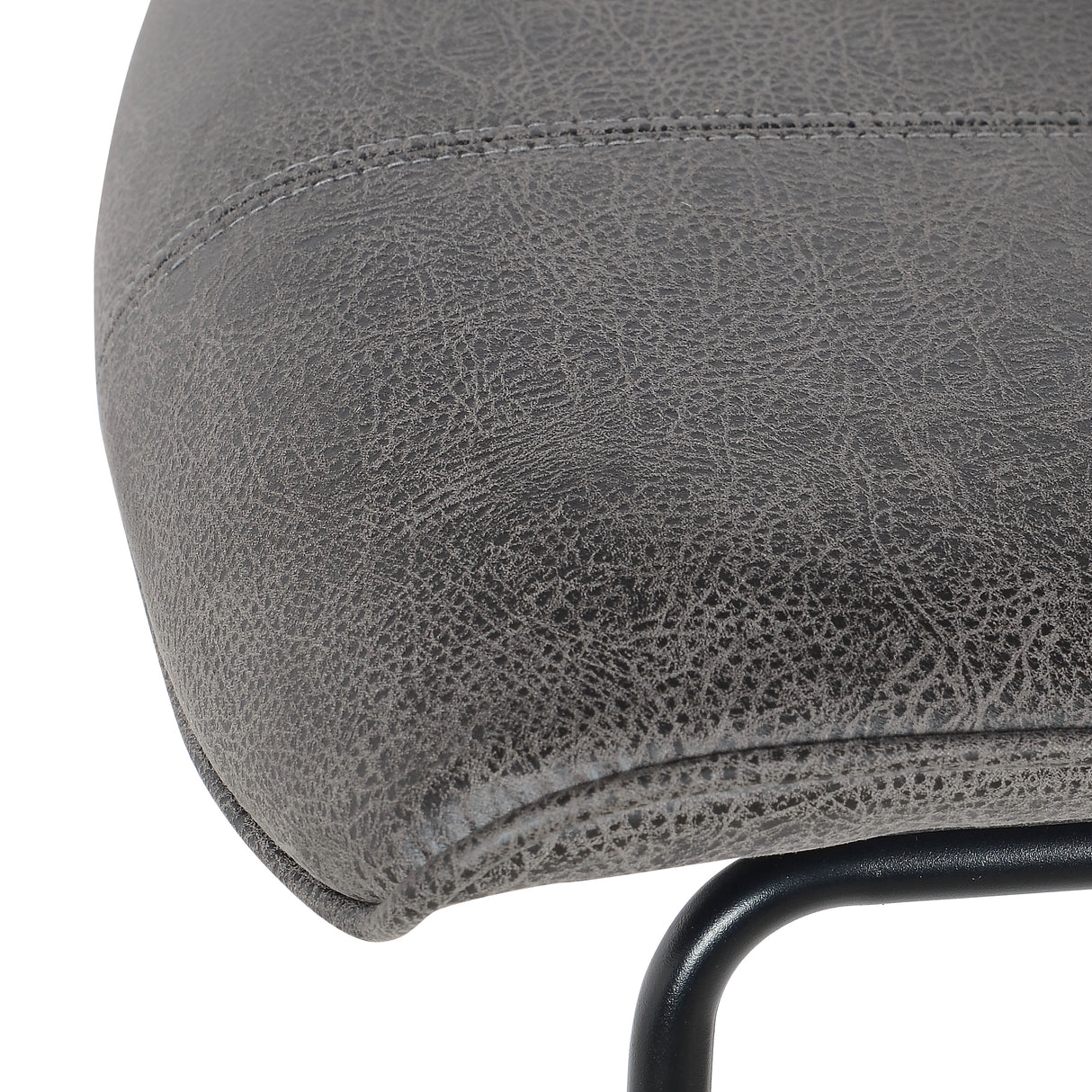 Tabouret de bar Florence 2023 en cuir gris foncé (2 pièces)