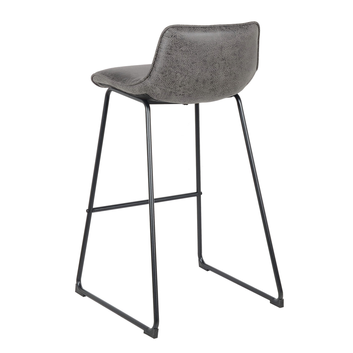 Tabouret de bar Florence 2023 en cuir gris foncé (2 pièces)