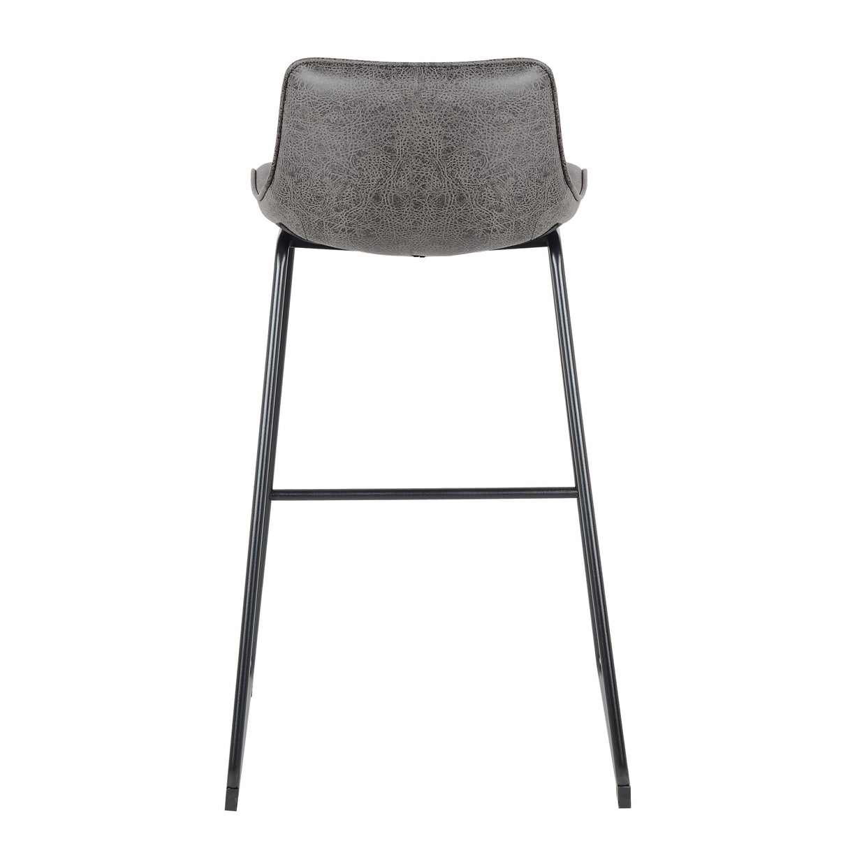 Tabouret de bar Florence 2023 en cuir gris foncé (2 pièces)