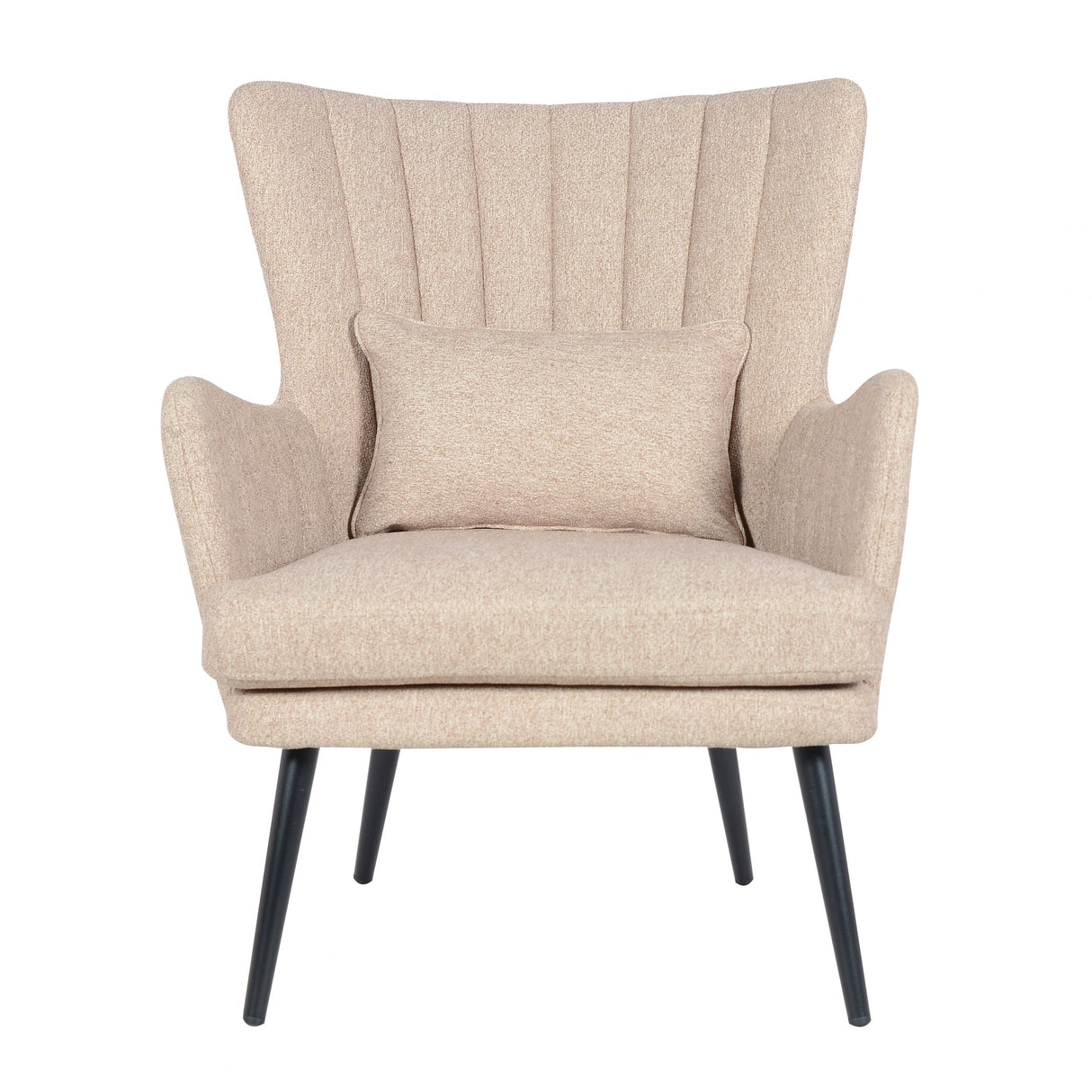 Fauteuil fauteuil de salon - modèle Charlie - coloris beige en tissu