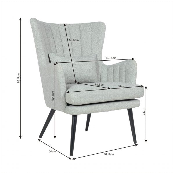 Chaise Alora Charlie – Gris clair – Tissu
