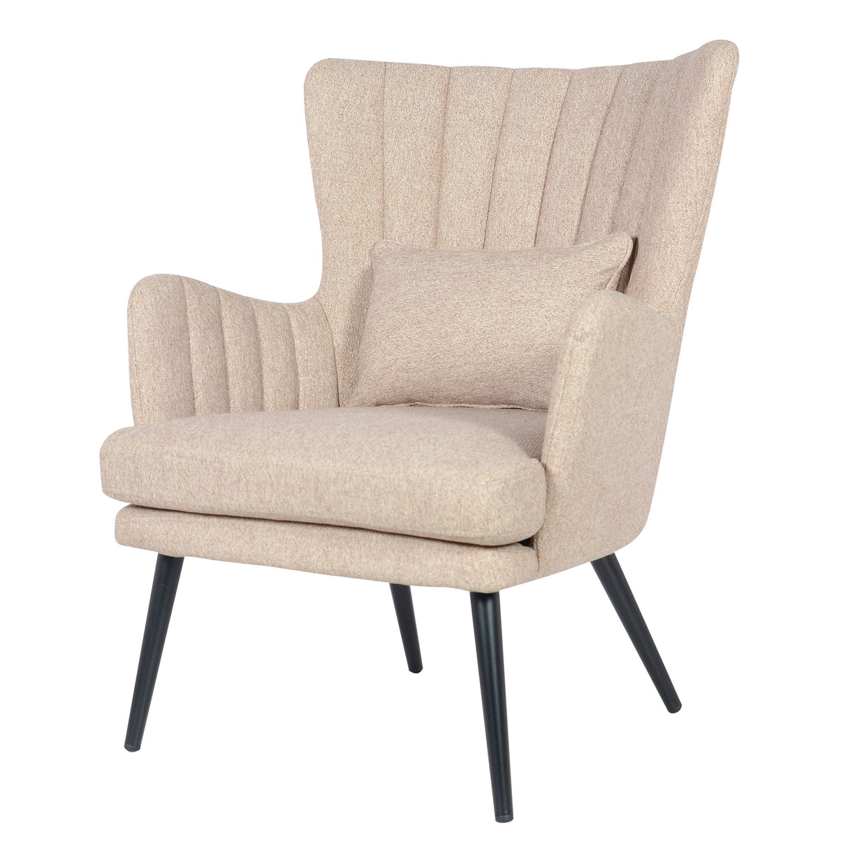 Fauteuil fauteuil de salon - modèle Charlie - coloris beige en tissu