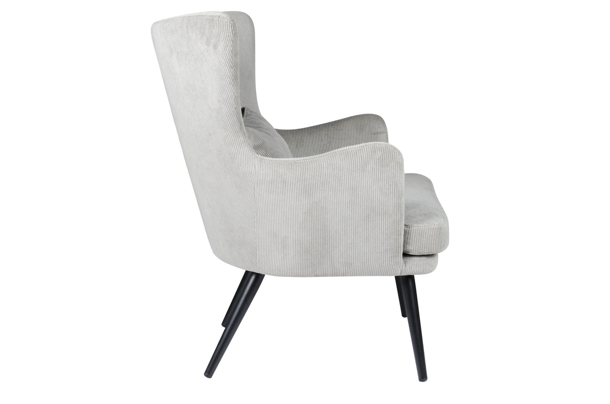 Chaise Alora Charlie - Gris Clair - Tissu Côtelé