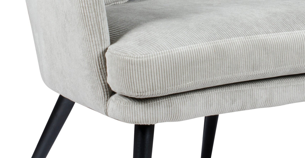 Chaise Alora Charlie - Gris Clair - Tissu Côtelé