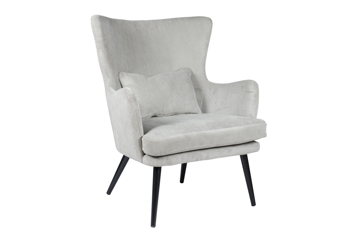 Chaise Alora Charlie - Gris Clair - Tissu Côtelé