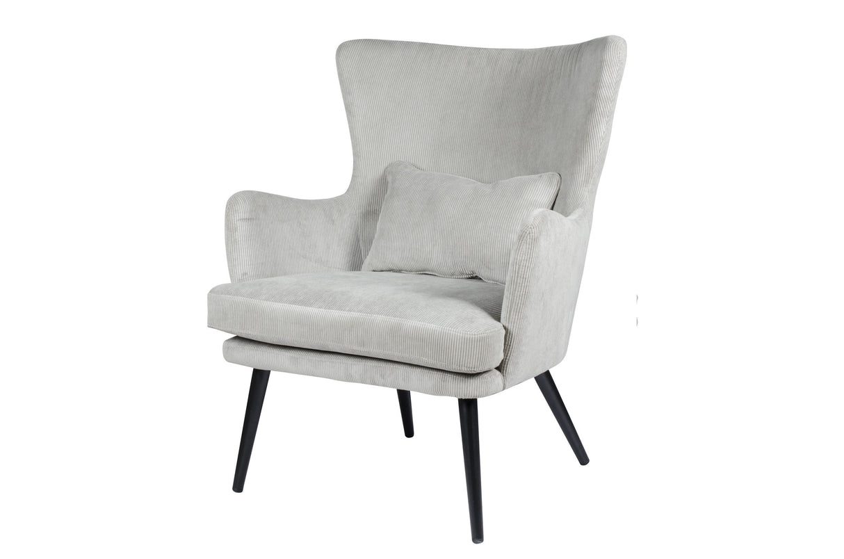 Chaise Alora Charlie - Gris Clair - Tissu Côtelé