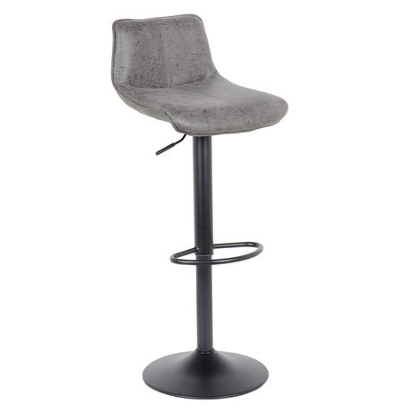 Lot de 2 tabourets de bar, modèle Rio 2023, gris et cuir