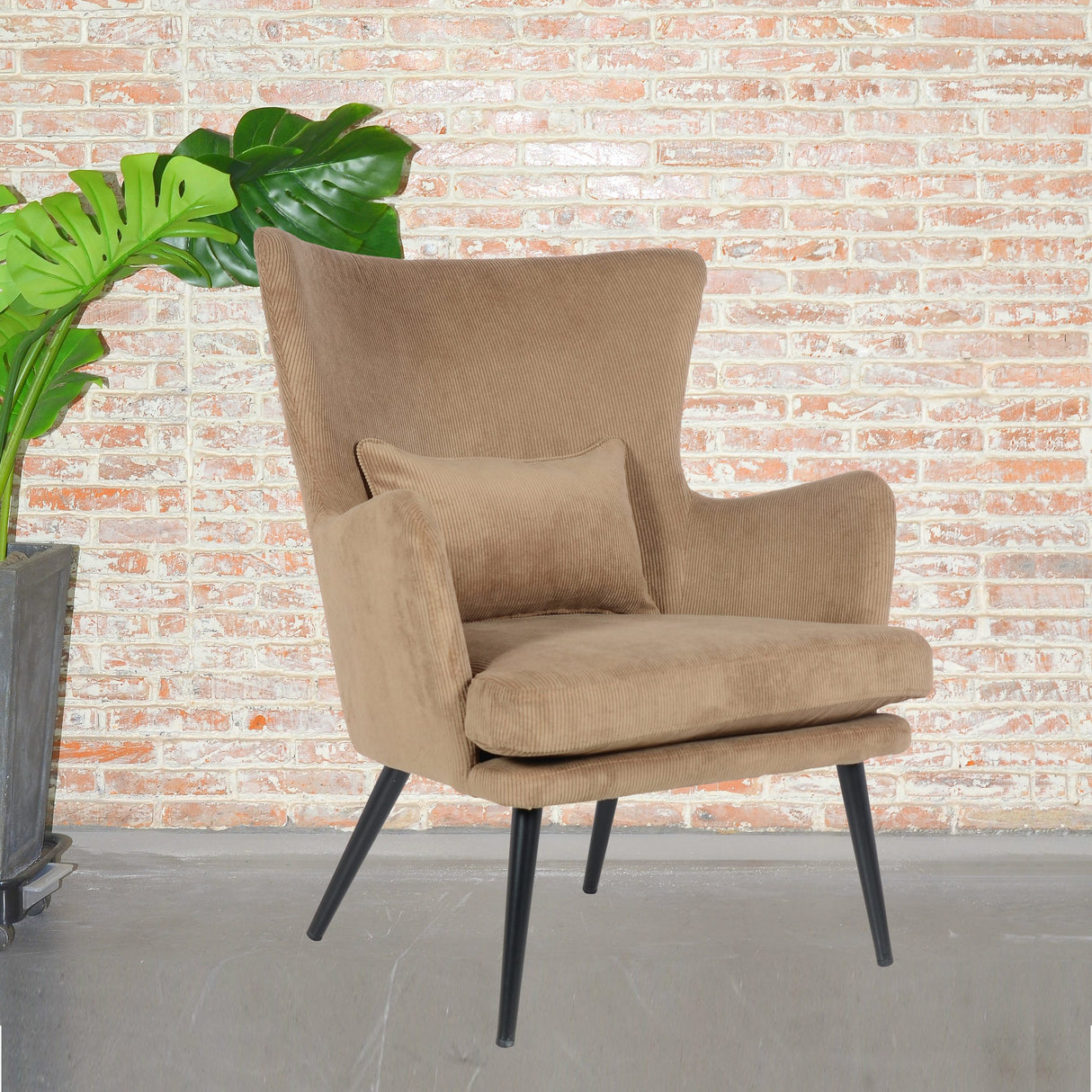 Chaise Alora Charlie – Marron clair – Tissu côtelé
