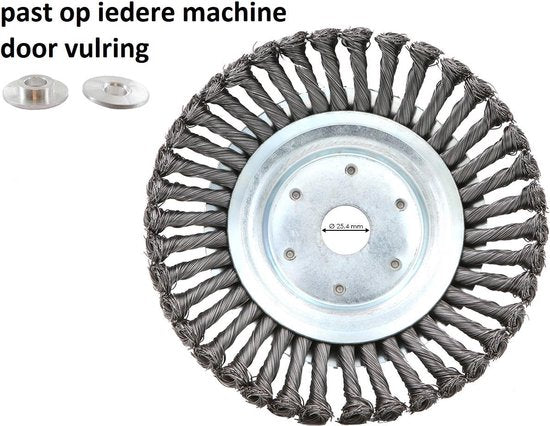 Brosse de désherbage universelle 2 pièces - 20CM - vitesse maximale 10 000 p/m - désherber - désherbant - outils de jardin - désherbeur - accessoire - SET