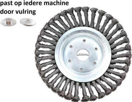 Brosse de désherbage universelle 2 pièces - 20CM - vitesse maximale 10 000 p/m - désherber - désherbant - outils de jardin - désherbeur - accessoire - SET