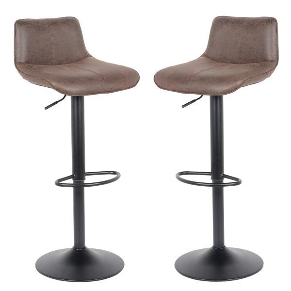 2 Stück Barhocker Neuheit 2021 Modell Rio - Dunkelbraun - Leder