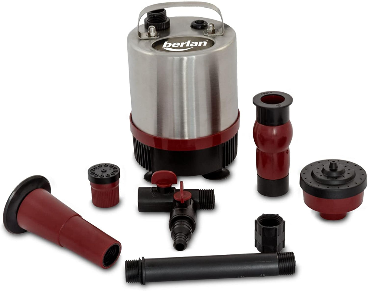 Pompe à eau BSBP50 pour fontaines/bassins/bassins/jardins - Pompe submersible pour jeux d'eau en acier inoxydable - 50 watts 230 v 1.750 l/h