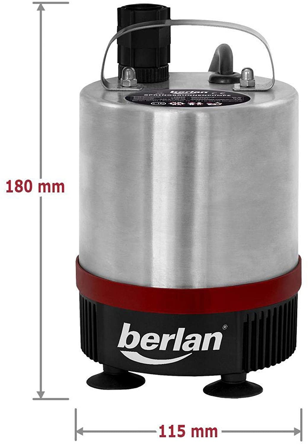 Pompe à eau BSBP50 pour fontaines/bassins/bassins/jardins - Pompe submersible pour jeux d'eau en acier inoxydable - 50 watts 230 v 1.750 l/h