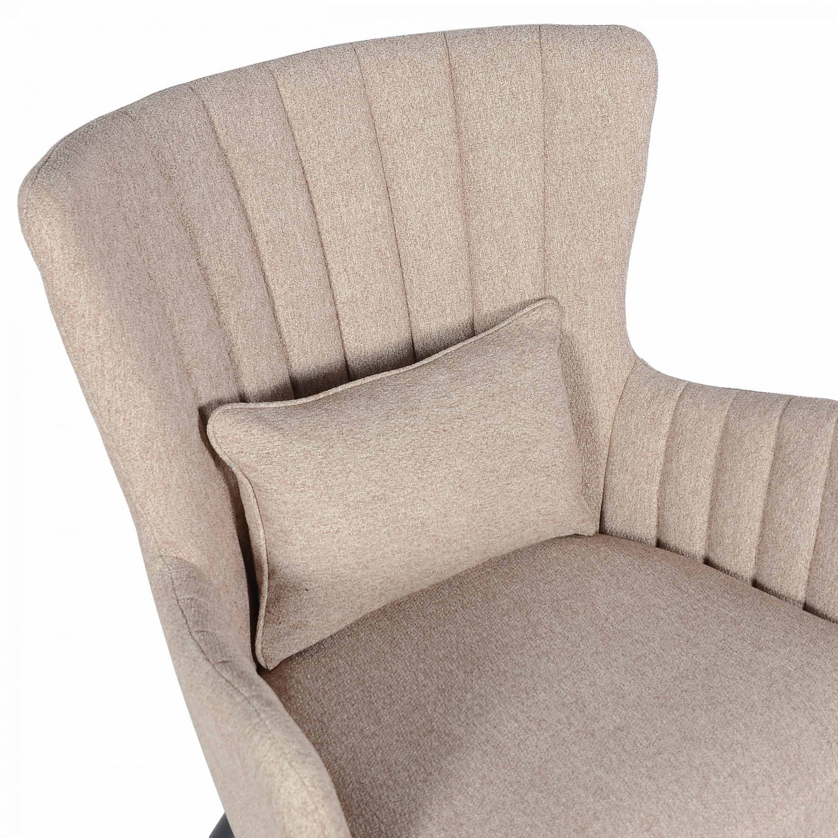 Fauteuil fauteuil de salon - modèle Charlie - coloris beige en tissu
