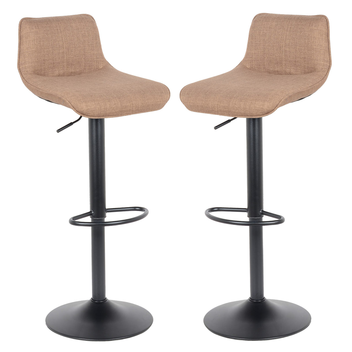 Lot de 2 tabourets de bar, modèle Rio 2023, tissu marron