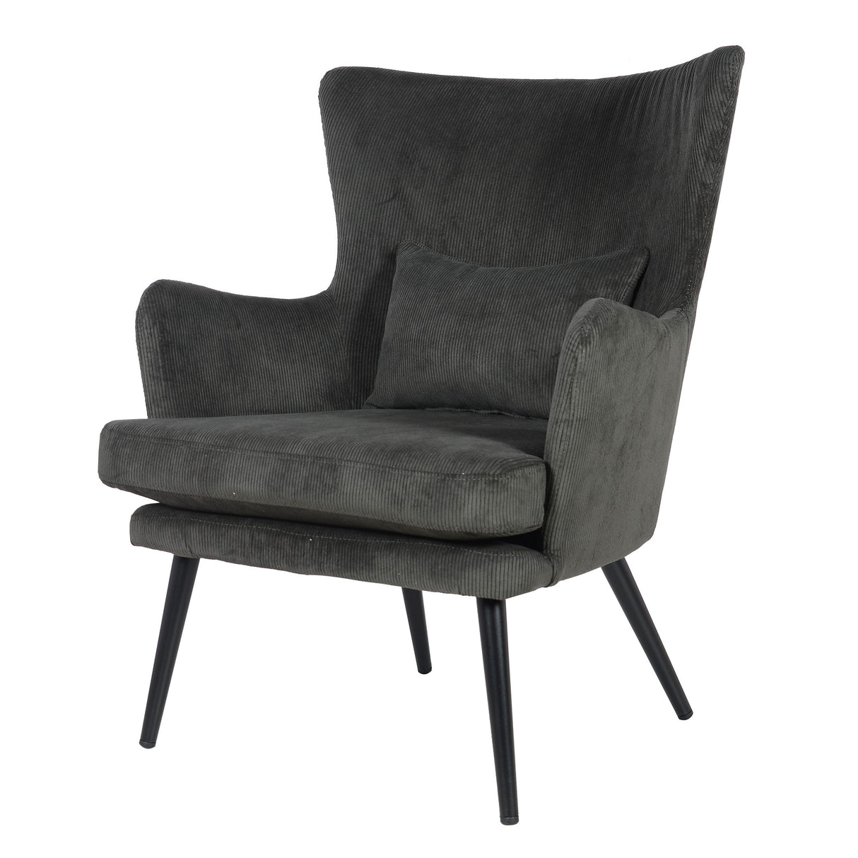 Chaise Alora Charlie – Gris foncé – Tissu côtelé