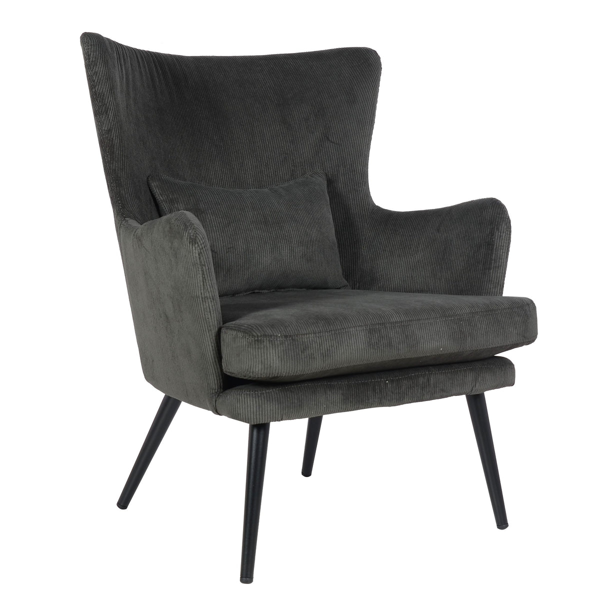 Chaise Alora Charlie – Gris foncé – Tissu côtelé