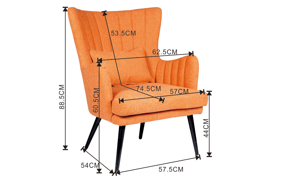 Sedia Alora - Charlie – Arancione – Tessuto