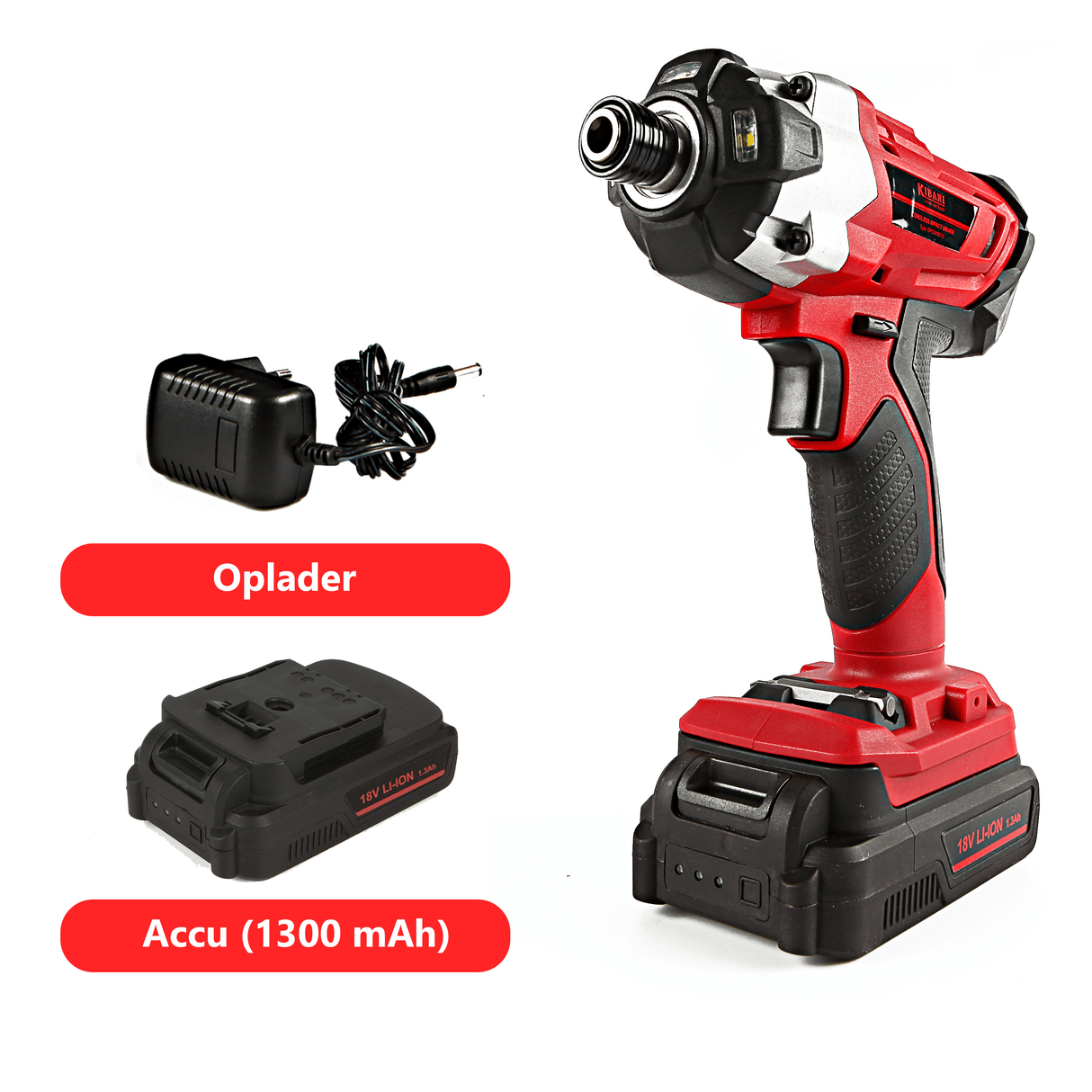 Avvitatore a percussione - batteria Kibani 18V - incl. Batteria da 1300 mAh e caricabatteria