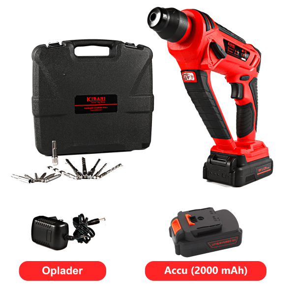 Perceuse à percussion sans fil Kibani 18V - Batterie 2000 mAh et chargeur inclus - Vitesse variable