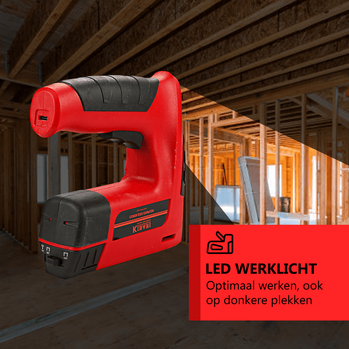 Graffatrice - Chiodatrice a batteria Kibani - Batteria 1300mAh e caricabatterie