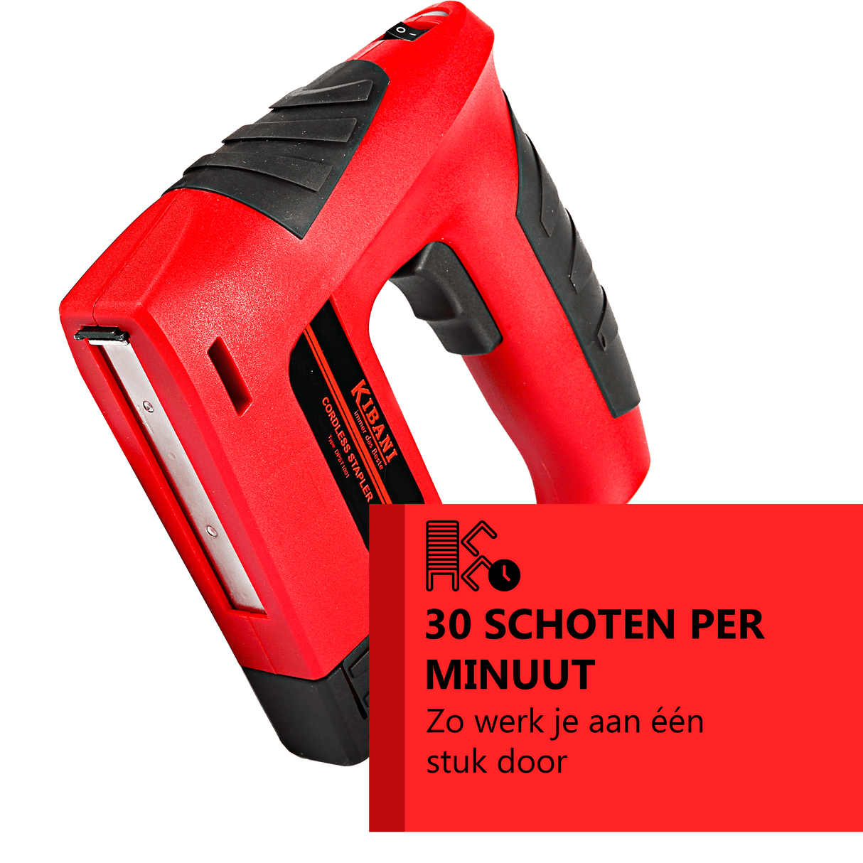 Graffatrice - Chiodatrice a batteria Kibani - Batteria 1300mAh e caricabatterie