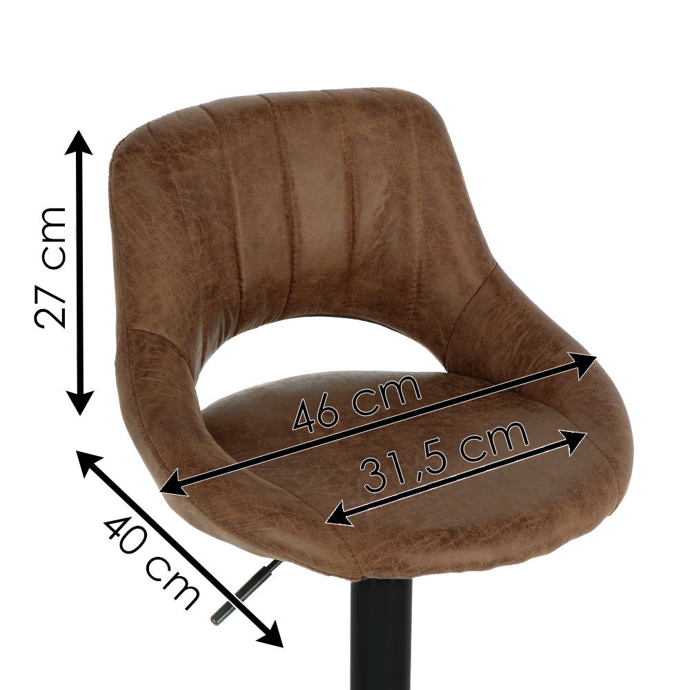 Tabouret de bar 2023 marron clair - 2 pièces - Fixe pivotant réglable cuisine - Dossier et repose-pieds