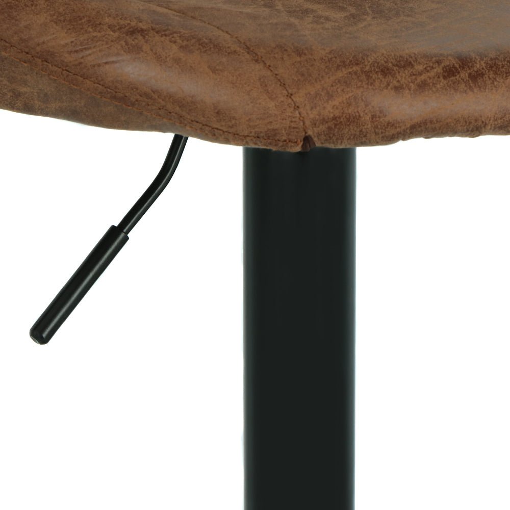 Tabouret de bar 2023 marron clair - 2 pièces - Fixe pivotant réglable cuisine - Dossier et repose-pieds