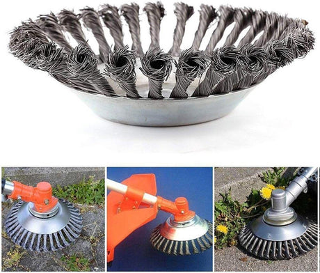 Brosse à désherber pour débroussailleuse - Brosse métallique 150 mm / 15 cm - Désherbeur - Brosse à joints - Débroussailleuse
