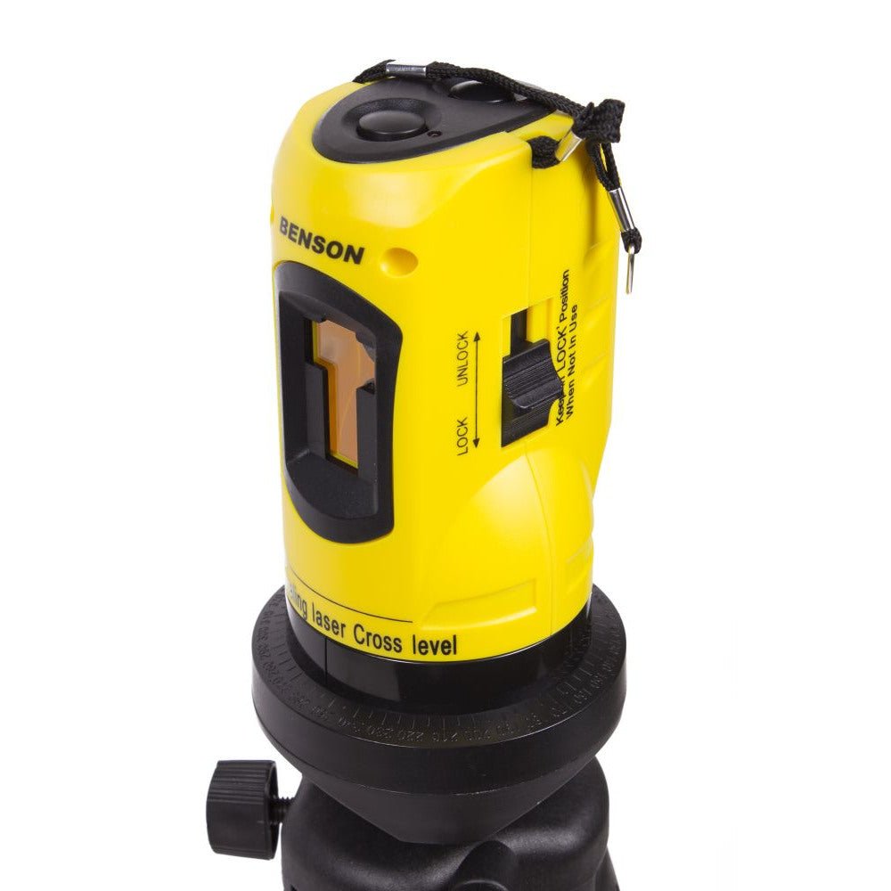 Livella laser a linee incrociate con treppiedi, occhiali e batterie