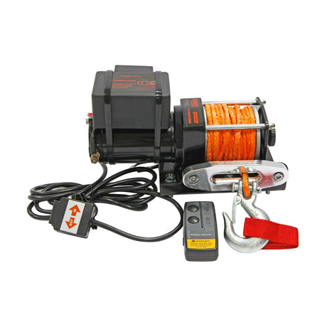Treuil de voiture jeep Parauti - Treuil de remorquage avec télécommande 12 V 1361 KG - Corde synthétique Kibani