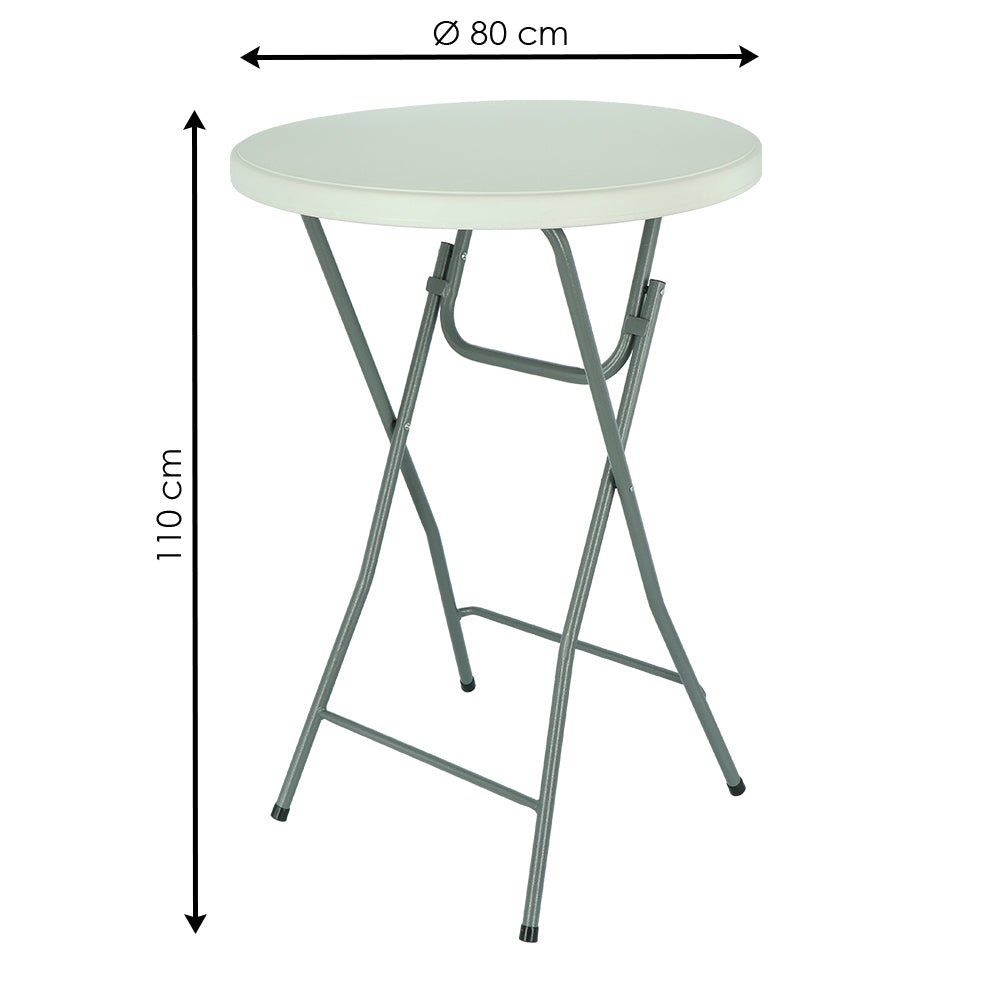 Table de bar pliante Hauteur : 110 cm - Diamètre du plateau : Ø80 cm