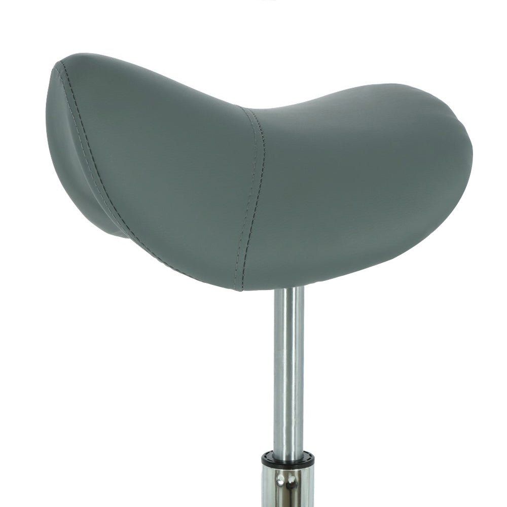 Tabouret de selle gris pour esthéticiennes et coiffeurs - Hauteur réglable
