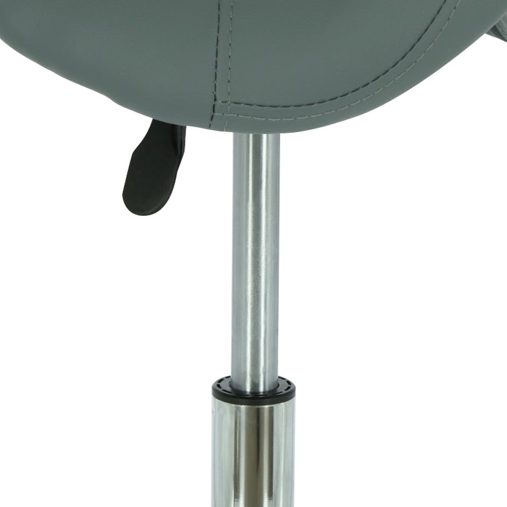 Tabouret de selle gris pour esthéticiennes et coiffeurs - Hauteur réglable