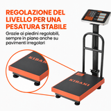 Bilancia Digitale Kibani 300kg Piatto Acciaio Inox Pieghevole