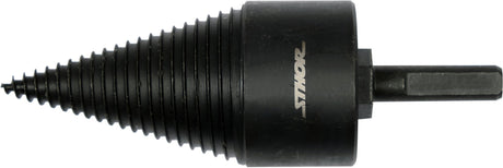 Set 3 punte spacca-legna Ø 45 mm – attacco SDS-Plus / esagonale a 3 piatti, acciaio carbonio brunito