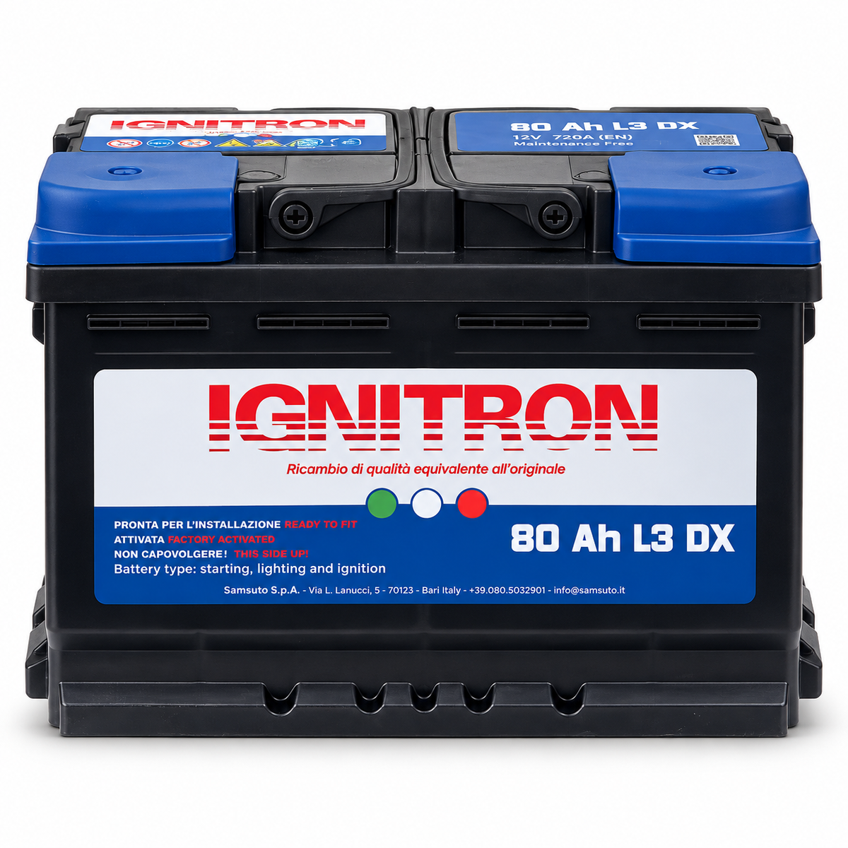 Batteria Auto Ignitron Traditional 80Ah 12V 650A Senza Manutenzione